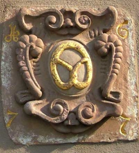 Zunftwappen von 1677, Früheres Schmalzlerhöflein Würzburg (Photo: Heimann)